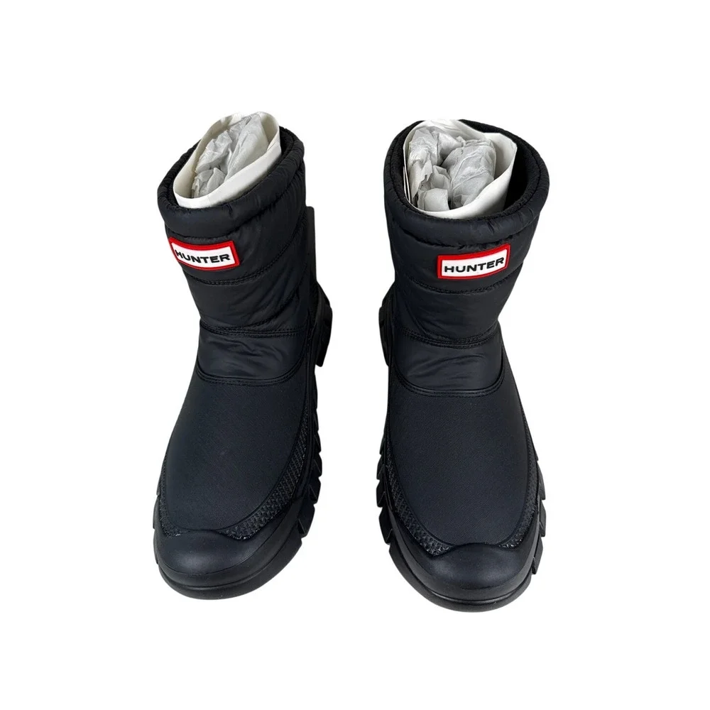 Hunter Intrepid Short Snow Boots Womens 8 Black Waterproof Insulated Puffer